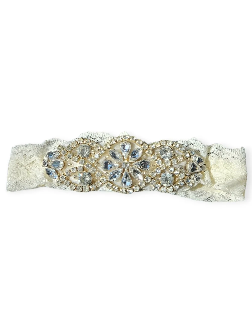 VTG 90s Crystal Wedding Garter Excellent Used Condition Non Slip Stretch Lace!